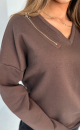 Zipper blouse TI 1008 Chocolate