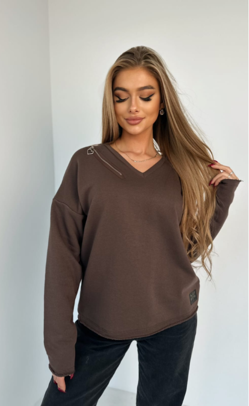 Bluzka zamek TI 1008 Czekolada