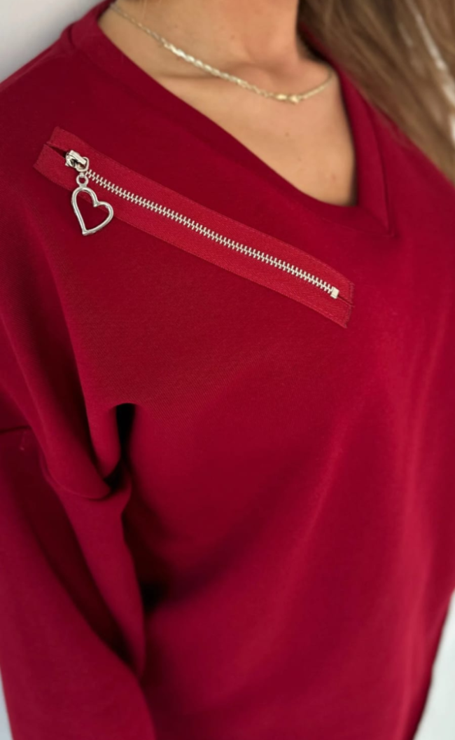 Zipper blouse TI 1008 Claret
