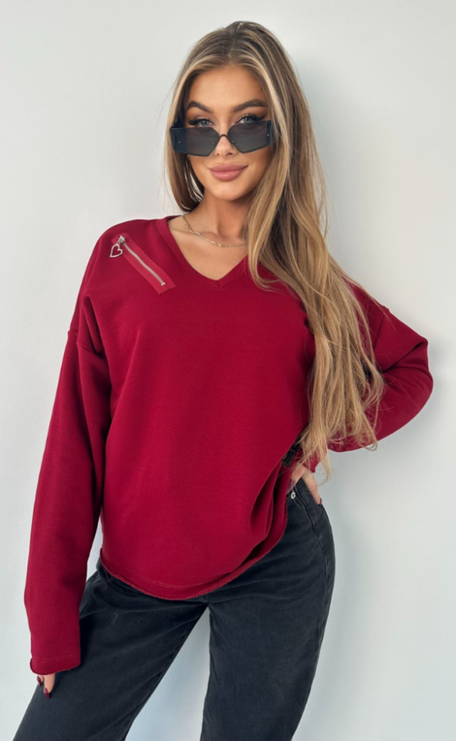 Zipper blouse TI 1008 Claret