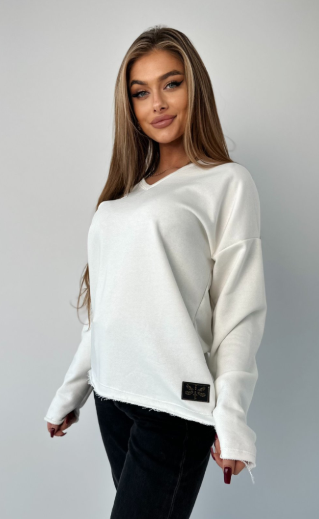 Zipper blouse TI 1008 Cream