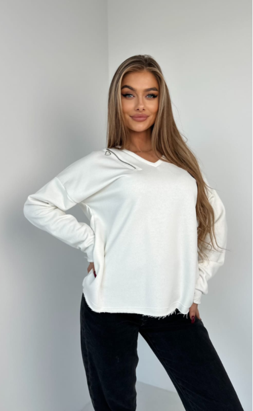 Bluzka zamek TI 1008 Śmietanka