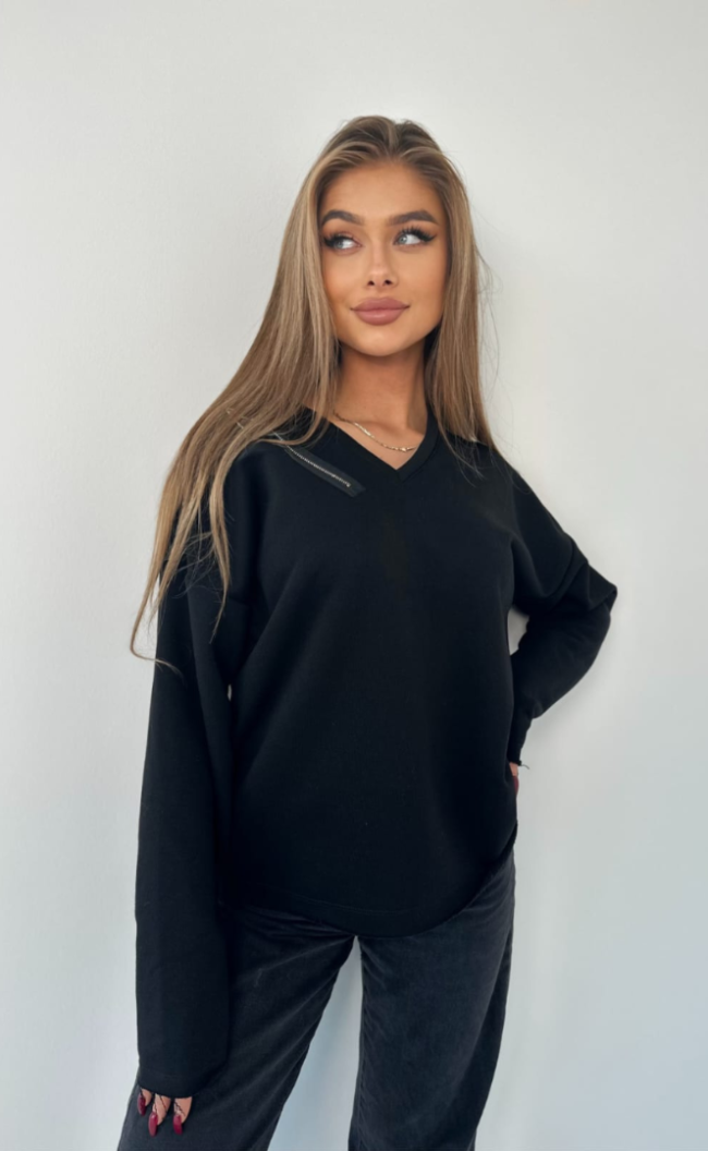 Zipper blouse TI 1008 Black