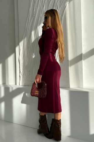 Sukienka Karo TK 891 Bordo