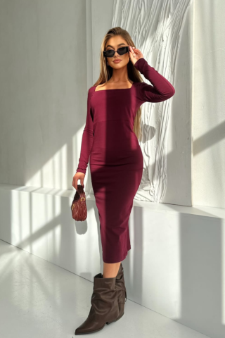 Sukienka Karo TK 891 Bordo