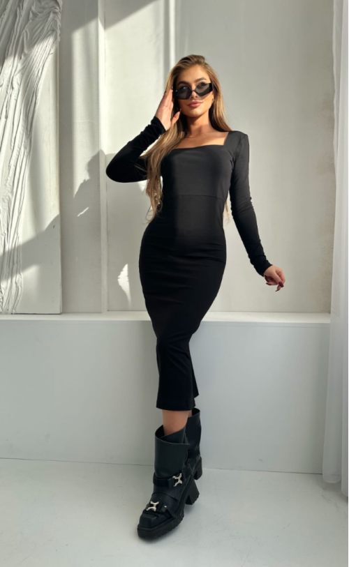 Sukienka Karo TK 891 Czarna