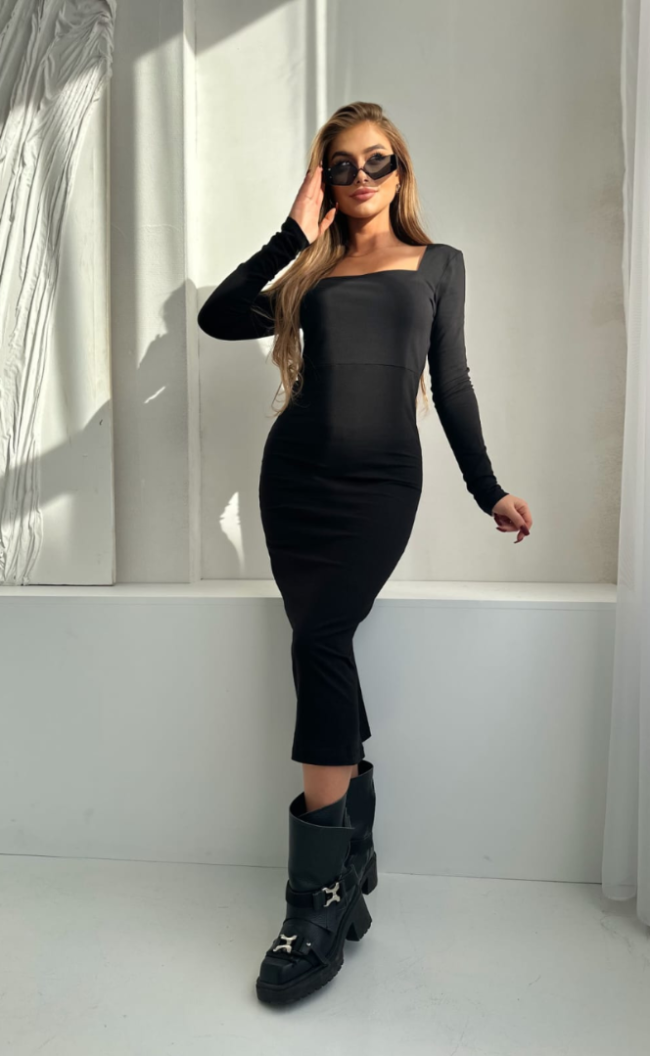 Sukienka Karo TK 891 Czarna