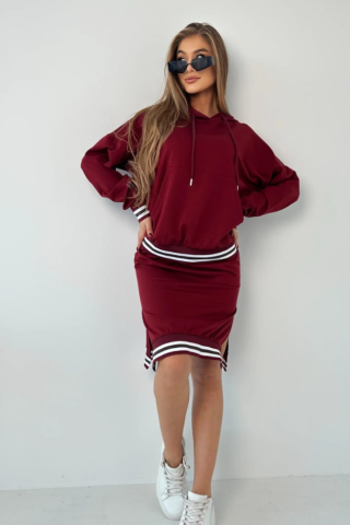 Komplet bluza i spódnica TI 1009 Bordo