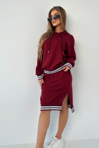 Komplet bluza i spódnica TI 1009 Bordo