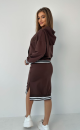 Komplet bluza i spódnica TI 1009 Czekolada