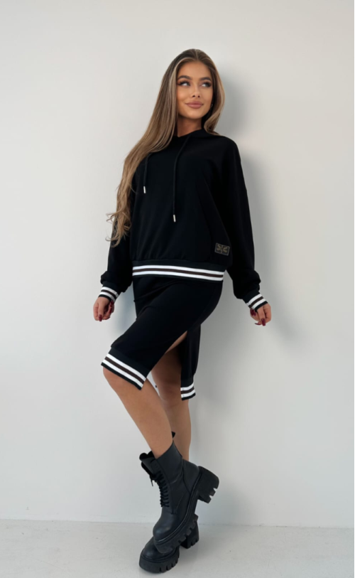 Komplet bluza i spódnica TI 1009 Czarny