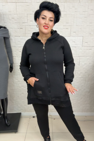 Bluza z rozcięciami na zamek TI 1010 Czarna