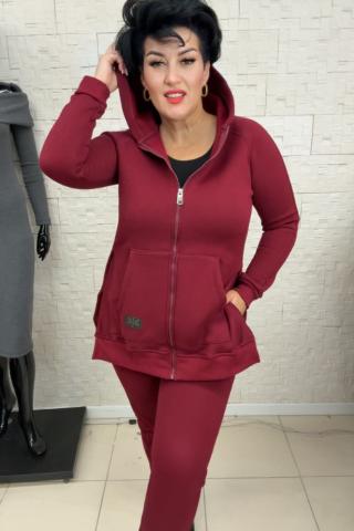 Bluza z rozcięciami na zamek TI 1010 Bordo