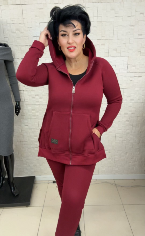 Bluza z rozcięciami na zamek TI 1010 Bordo