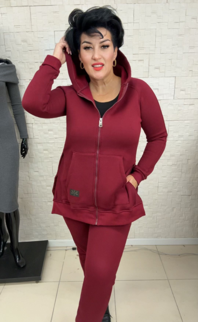 Bluza z rozcięciami na zamek TI 1010 Bordo