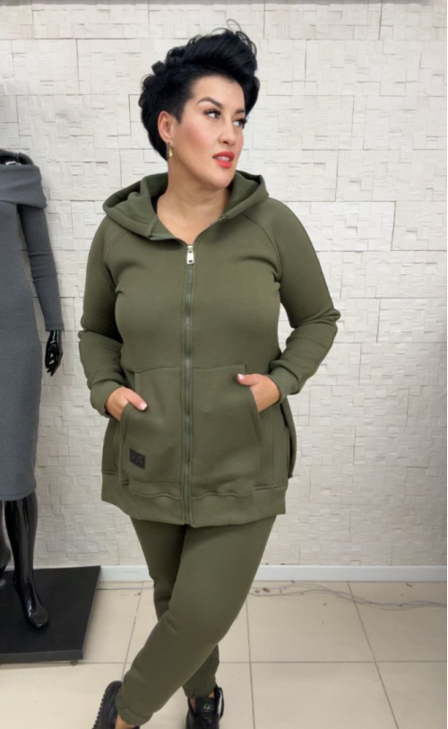 Bluza z rozcięciami na zamek TI 1010 Khaki