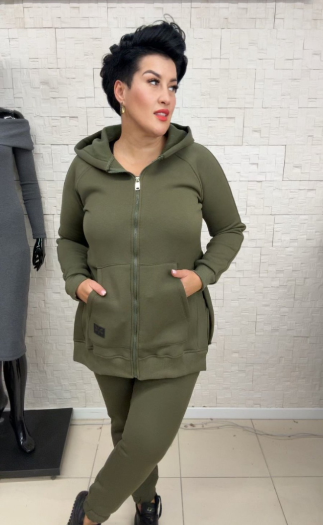 Bluza z rozcięciami na zamek TI 1010 Khaki
