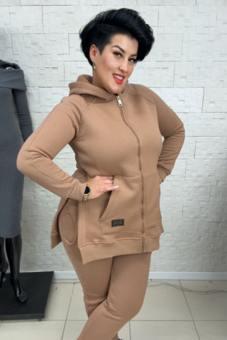 TI 1010 Camel Zip-Up Sweatshirt