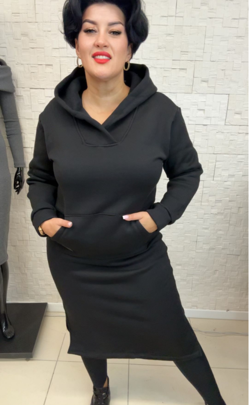 Sukienka ocieplana 1012 Czarna