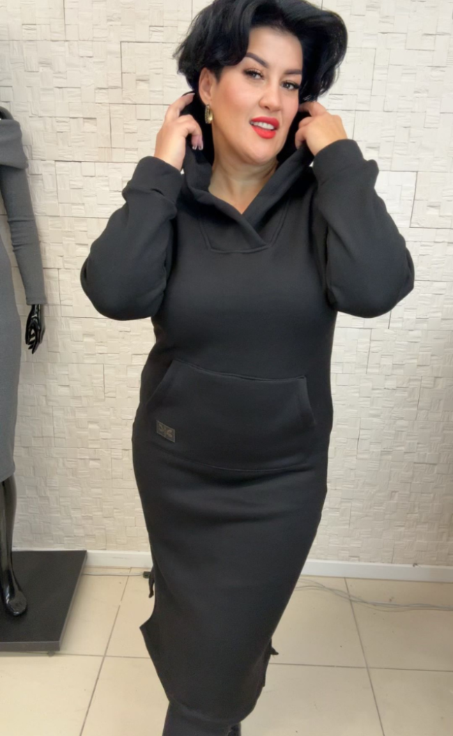 Sukienka ocieplana 1012 Czarna