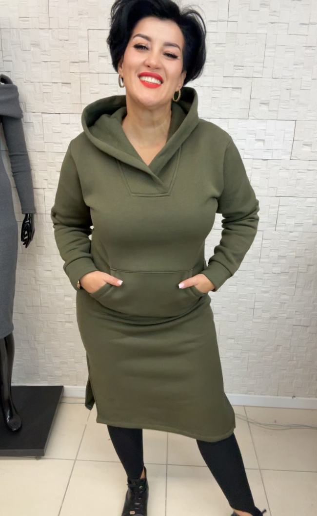 Sukienka ocieplana 1012 Khaki