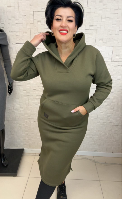 Sukienka ocieplana 1012 Khaki