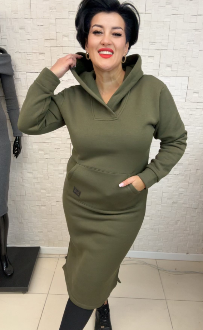 Sukienka ocieplana 1012 Khaki