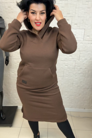 Sukienka ocieplana 1012 Czekolada