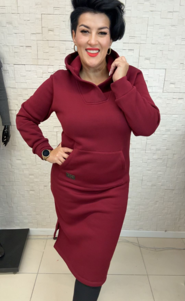 Sukienka ocieplana 1012 Bordo